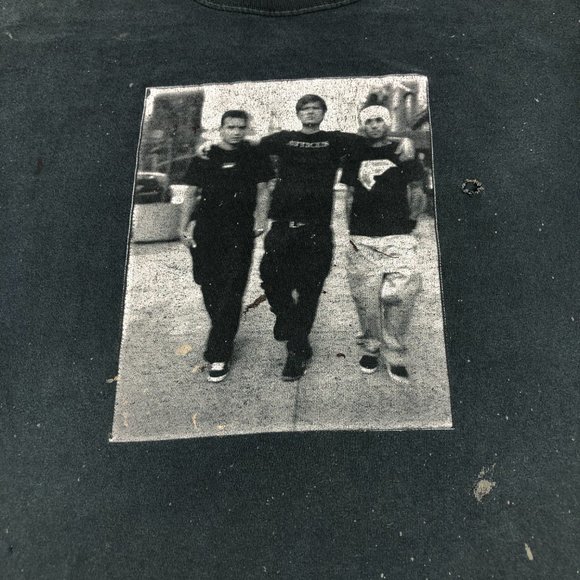 2002 Blink 182 Pop Disaster Tour Shirt Medium Black Faded Thrashed Photo Tee - Picture 6 of 16